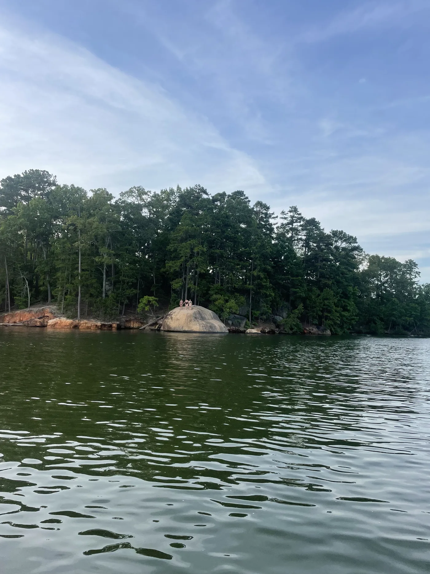 A rocky wooded point on Lake Oconee